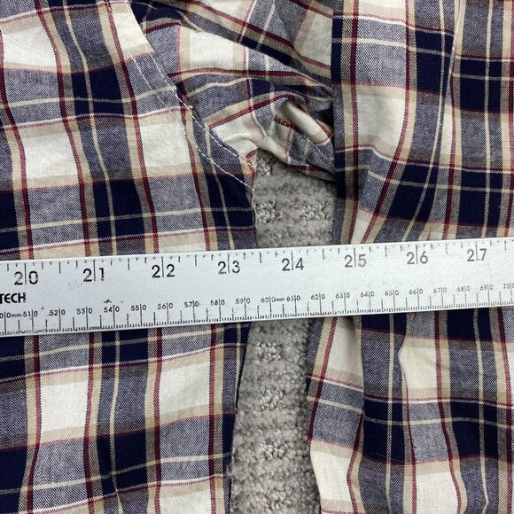 New Eddie Bauer Plaid Shirt Men Small S MBRY Brown Cream Button Down Polo NWT - Picture 9 of 10